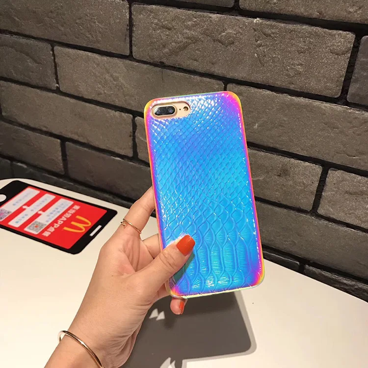 Luxury Allochroic Crocodile Skin 3D Hologram Laser Snake Skin Bling Glitter Case Fish Skin phone cases For iPhone 11 pro max