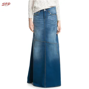 long jeans skirts for ladies
