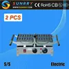 Stainless steel electric 4 portable rectangle birthday mini cake waffle cone making machine