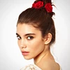 Wholesale Cheap Women Simulation Fabric Rose Flower Hair Ring Hair Ties for Beach Party