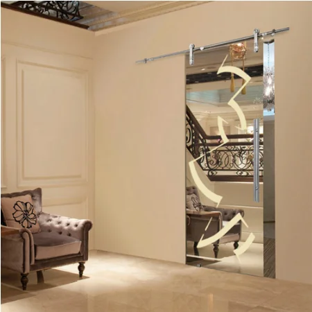 Деревянный зеркало Barn дверь с Топ Трек