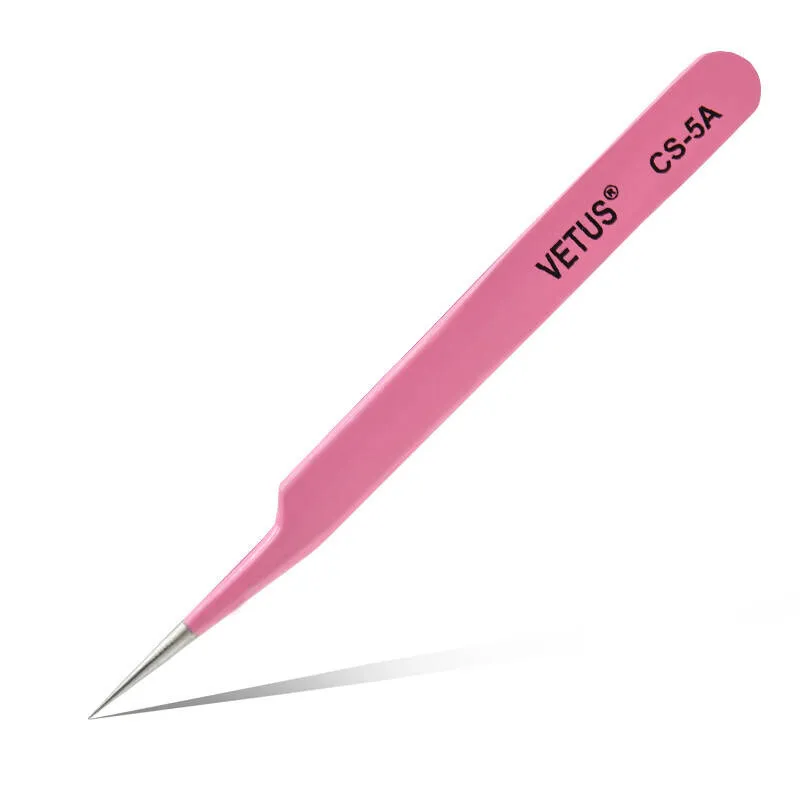 
wholesale vetus pink tweezers for eyelashes extension 