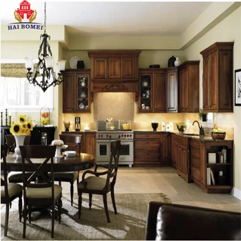 Bomei Custom High End Solid Wood Kitchen Cupboard Fiber Kitchen