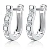 Wholesale High quality earrings in silver plated Hoop inlaid CZ Diamond jewelry Lady's wedding Earrings