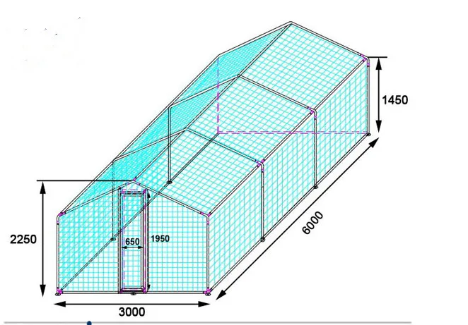 4x3m Plain-pied En Métal Poulailler Poulailler Enclos Pour Chien 