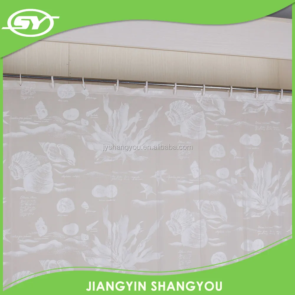 
PEVA water proof shower curtain liner with hooks 