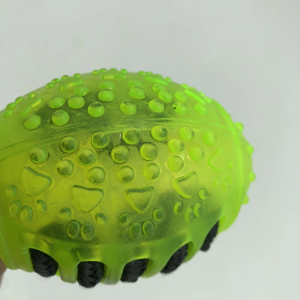 
Best high quality puppy chew rubber toys TPR Resistant Bite durable pet shops tennis ball shape with rope popular for dog 