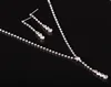 2019Low price promotion foreign trade simple diamond necklace earrings set wedding accessories