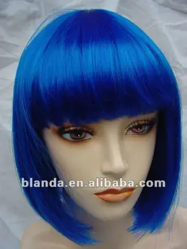 2016 China Doll Dark Blue Short Synthetic Wig Human Hair Wigs