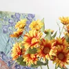 Shininglife Brand 5 sun flower heads artificial flower sunflower for dinner table decoration