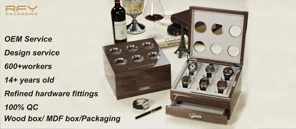 OEM paper covering wooden jewelry packaging box