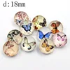 wholesale Transparent epoxy cover butterfly printed paper male snap button