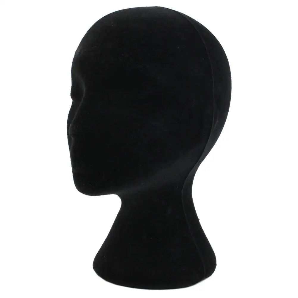 

Styrofoam Mannequin Head Display 280mm Eco-Friendly EPS Foam Black Female Head Display Polystyrene Mannequin Display For Hat