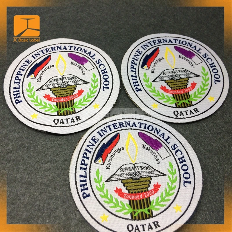 

Factory Latest  Woven Garment patch for clothing and hats, Custom;limited 8 colors