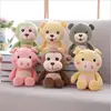 Animal organic cotton lovely plush toys stuffed pig monkey bear