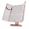 Plastic 3 way mirror for eye makeup with led light/foldable pocket mirror