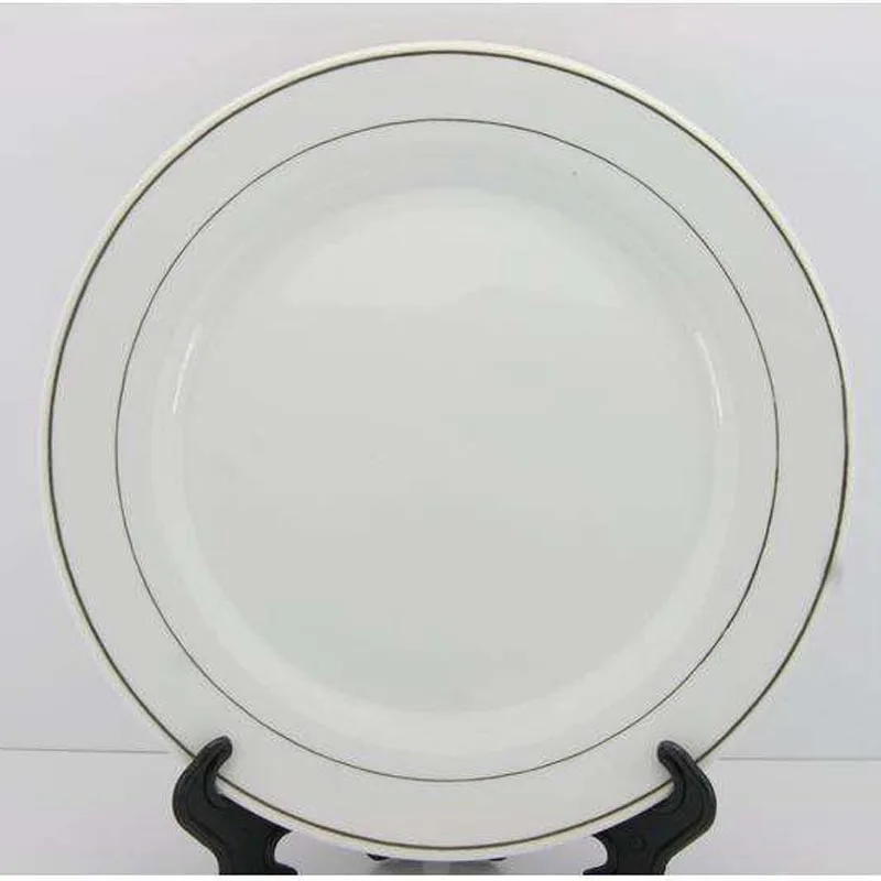 High quality sublimation blank gold rim plate,8/10 inch white plate