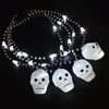 Hot Selling Halloween Christmas Party Supplier Skeleton Shape Beaded LED necklace