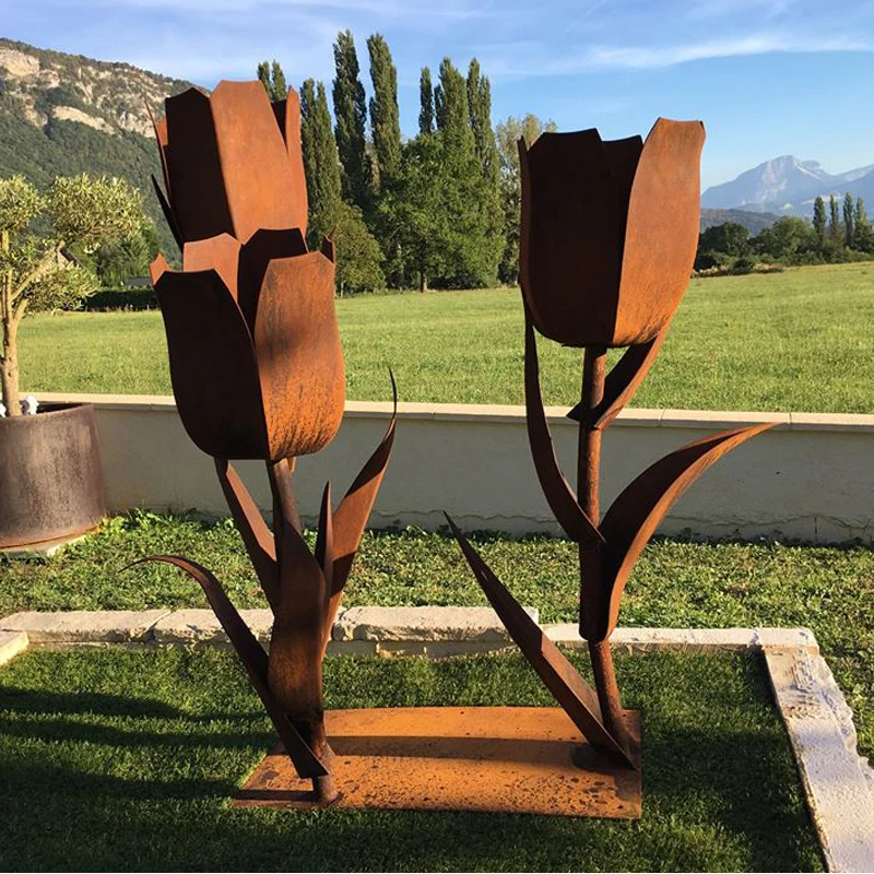 Rusty Metal Flower Garden Corten Steel Sculpture Buy Metal Flower Sculpture Rusty Metal Flower Sculpture Garden Corten Steel Sculpture Product On Alibaba Com