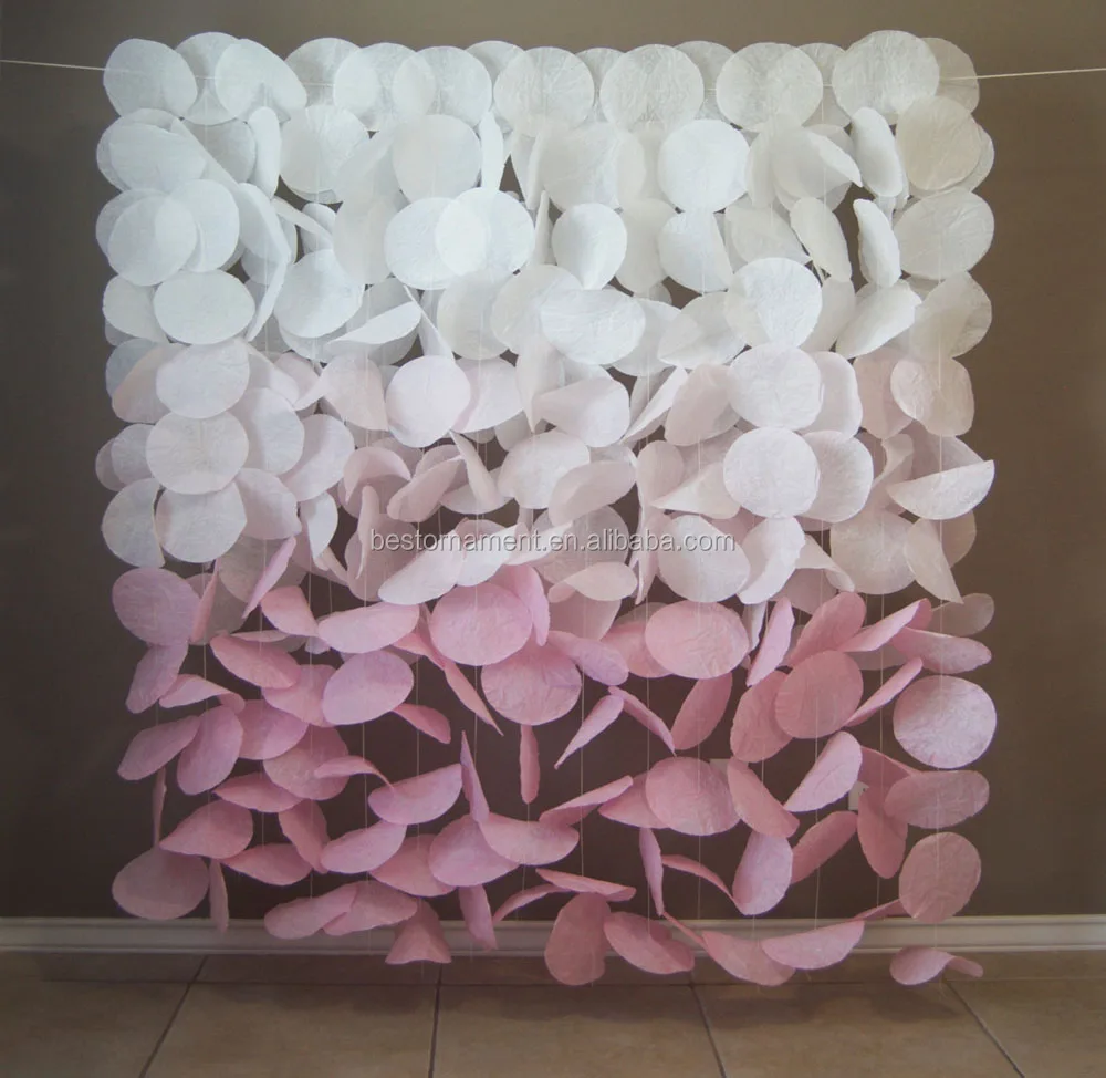 pink tissue paper garland