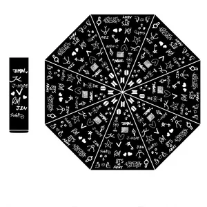 Image of Kpop Stars Fashion BTS Umbrella Hand Telescopic Drawing Sun Umbrella
