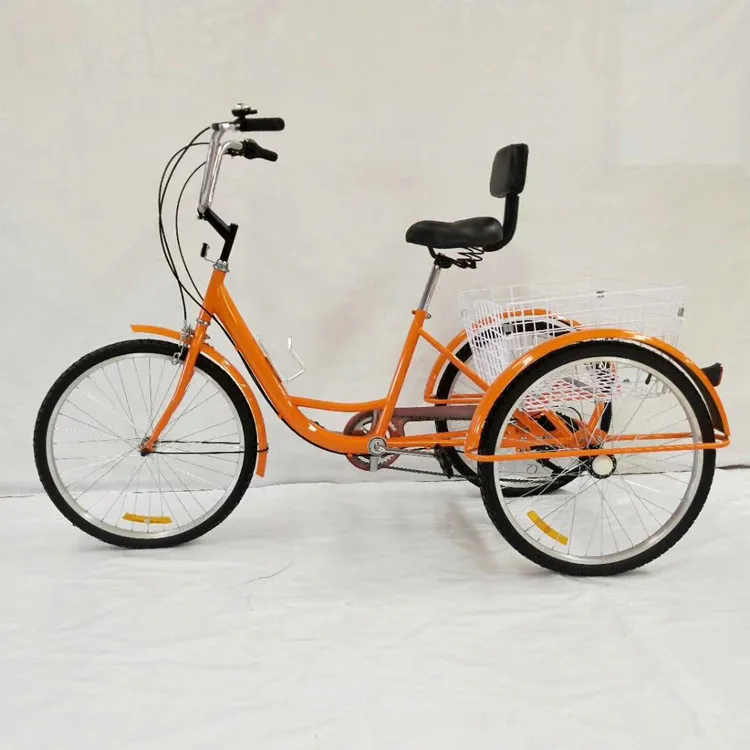 Tricycle 24 Pouces Pour Adultes Avec 6 Vitesses Et Grand Panier