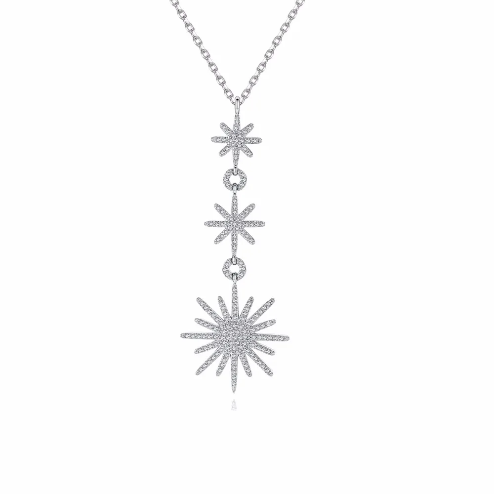 

LUOTEEMI Women's Elegant Fashion Cubic Zirconia Star Statement Long Pendant Necklace for Girls, N/a