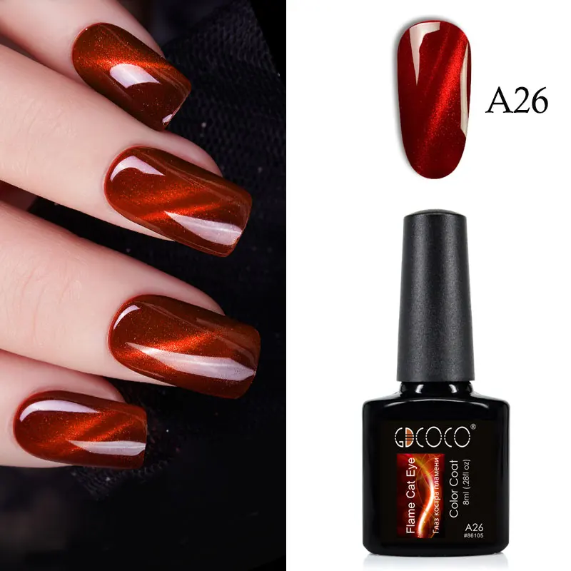 

GDCOCO 3D Cat Eye Gel 2018 Flame Red Color Nail Gel Polish Gel Varnish Lacquer wholesale factory led glitter soak off canny