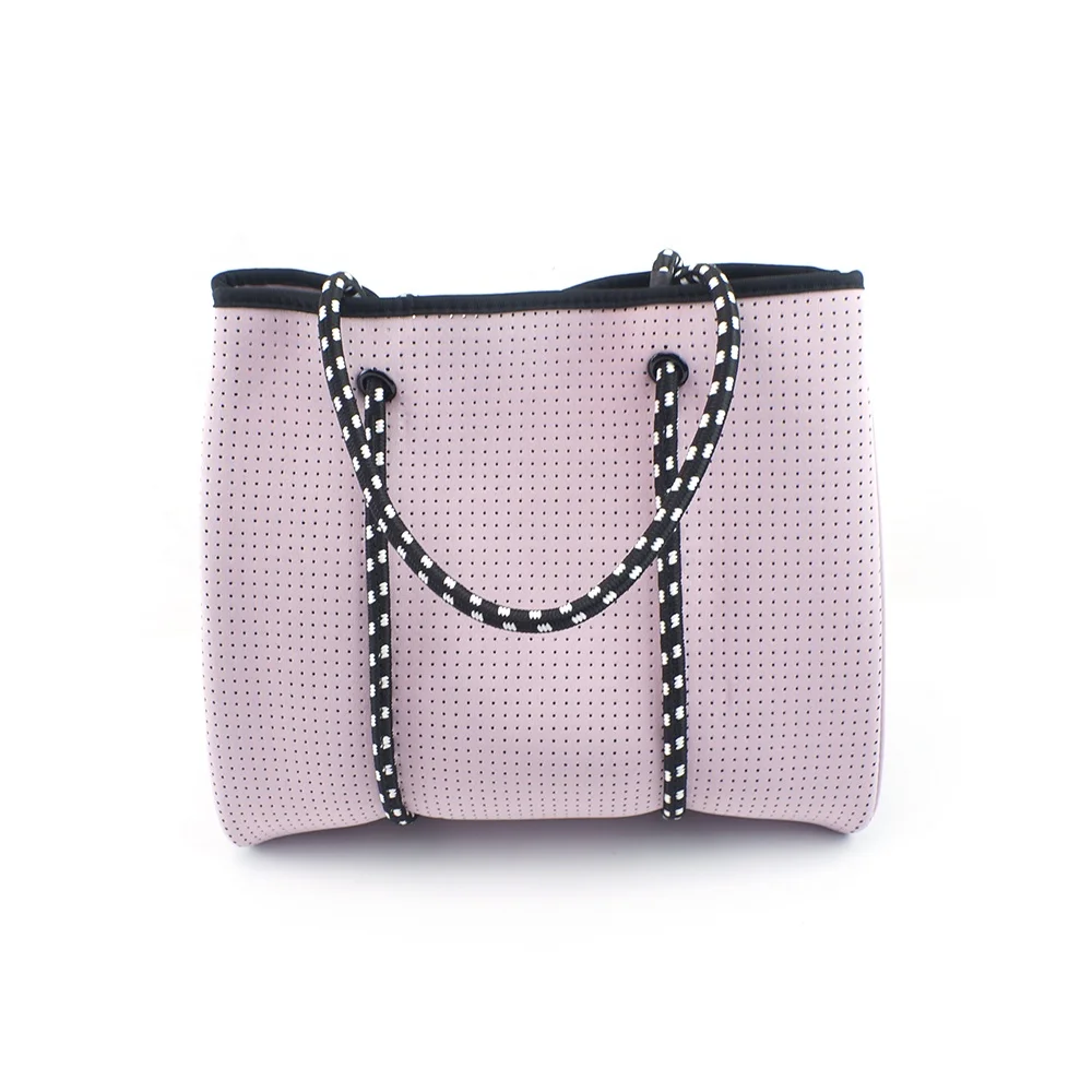 

2020 Wholesale Fashion Summer Lady Punching perforated neoprene clutch zipper Bag Custom Waterproof Beach bag, Any colors are available