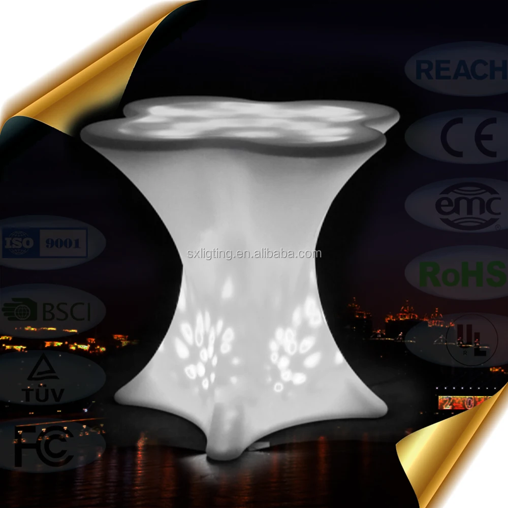 
RGB Color Changing LED Furniture / Glowing Outdoor LED Coffee Table with Lithium Battery 