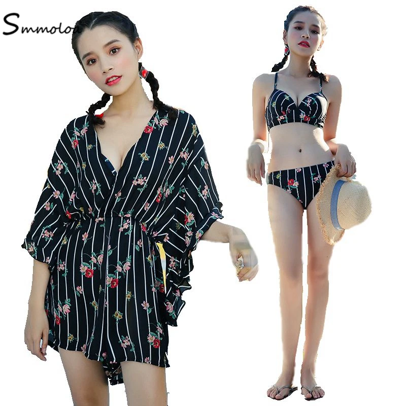 

Smmoloa New Style Women Swimwear 3pcs Bikini Set, As picture