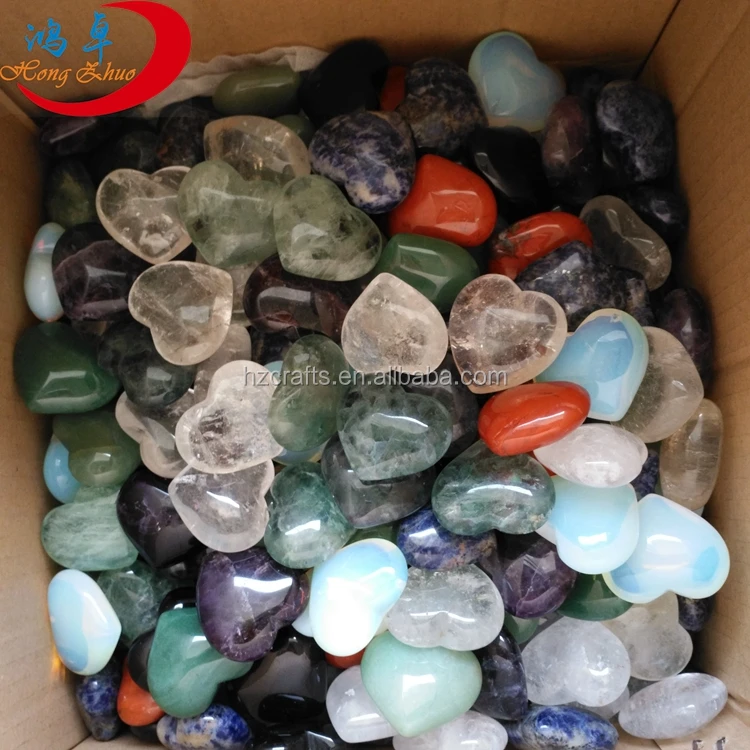 bulk tumbled quartz heart