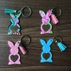 Personalized Monogram Acrylic Easter Bunny Keychain