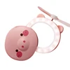 30% Off 3 in 1 Portable Mini Handheld Fan LED Light Beauty Mirror Cartoon Multifunction USB Rechargeable Fan Cooling Outdoor