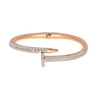 

Wholesale crystal rhinestone nail bracelet bangle woman gold plated