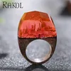 New snow forest mountain wood ring serious wooden jewelry