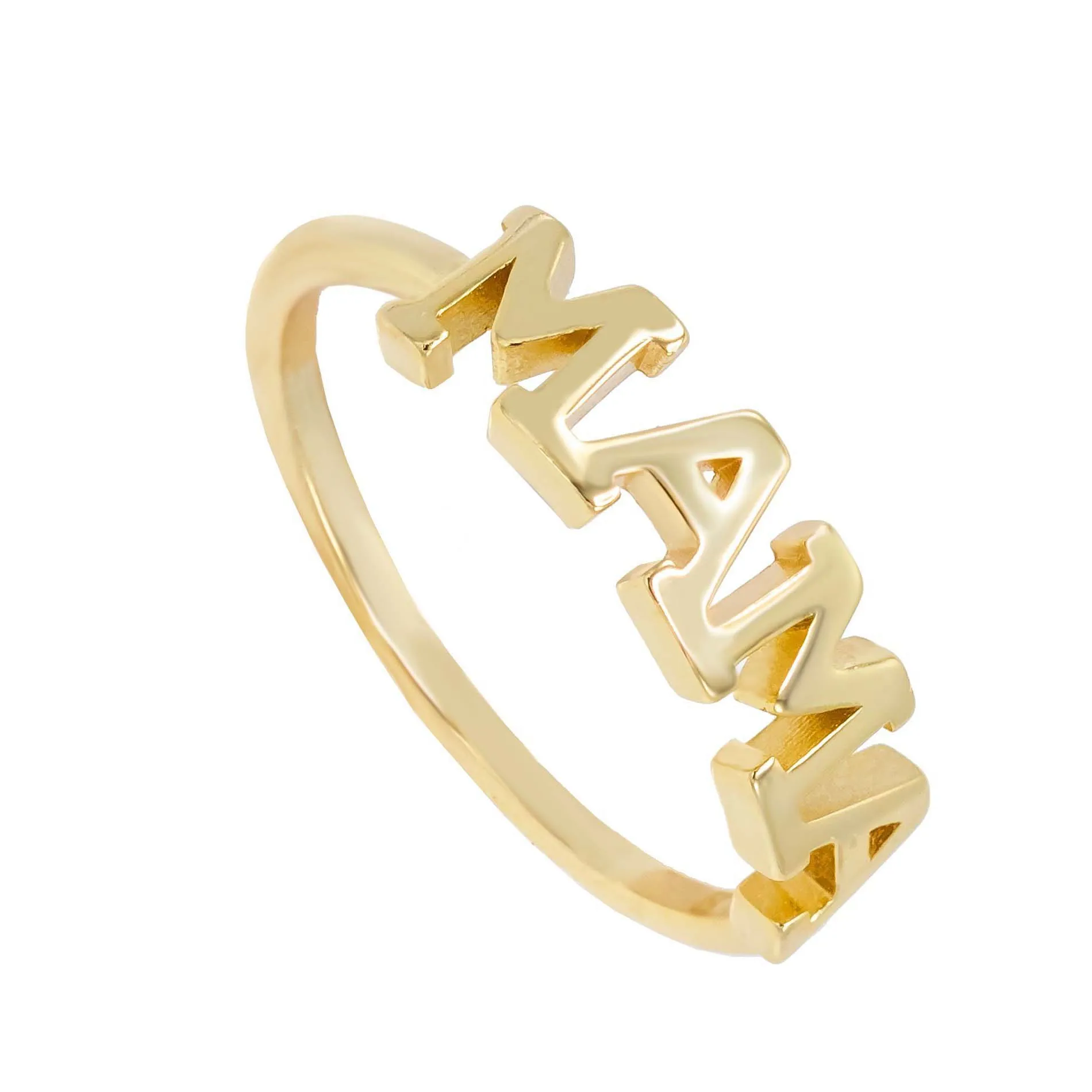 

LOZRUNVE Gold Jewellery S925 1 Gram Italian Mama Letter Plain Ring