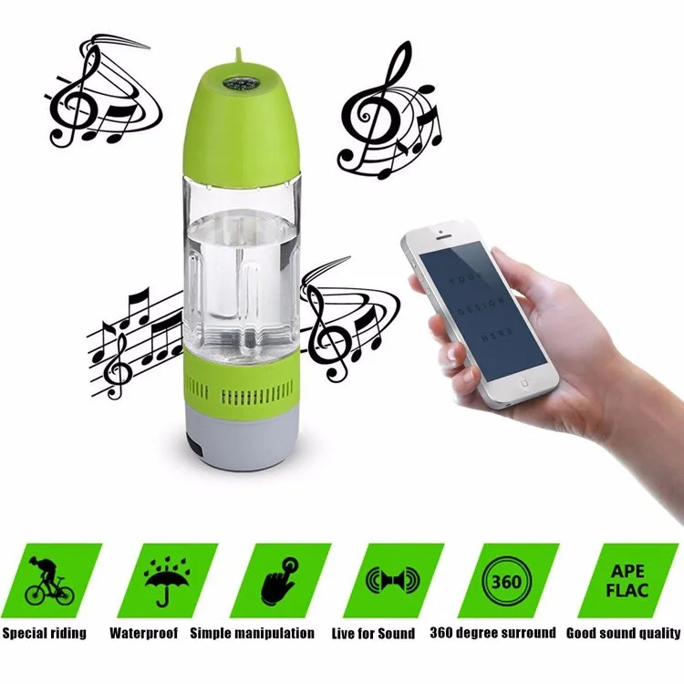 Water Bottle Music Speaker Outdoor Portable Waterproof Wireless Speaker