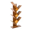 7 Shelf Tree Bookcase Bamboo Bookshelf Hard Wood Display Rack Storage Organizer for CDs &amp; Books, Oak Red