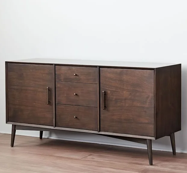 mid-century buffet dining room box dark brown