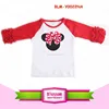 Baby Cotton Shirt 3/4 Sleeve Girls Clothes Ruffle Raglan mouse Ruffle Sleeve Shirt Wholesale Minnie Icing Ruffle Mickey Shirt