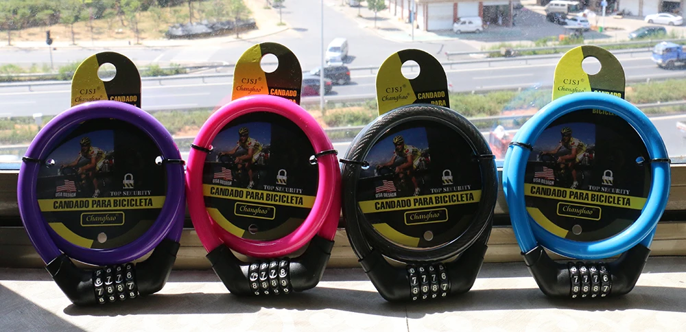 
CH-202 4 digits 12MM diameter*55cm length bicycle cable lock 