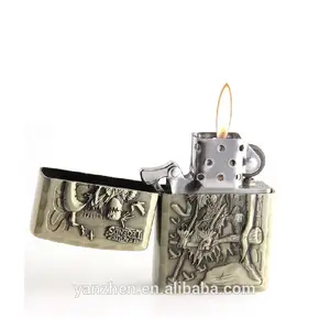 Image of YanZhen 7055B selling OEM LOL popular games (Fiddlesticks) skin friction ignition metal single embossed oil lighter