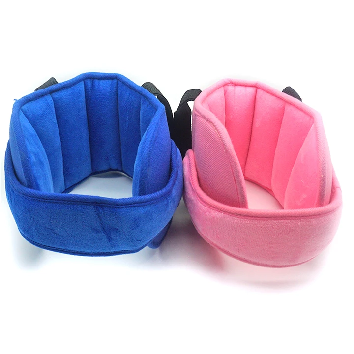 

New baby child car seat head support with adjustable elastic band, Pink, blue