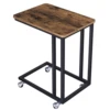 Living Room Furniture Small Metal wooden Bed Side Table with Wheels