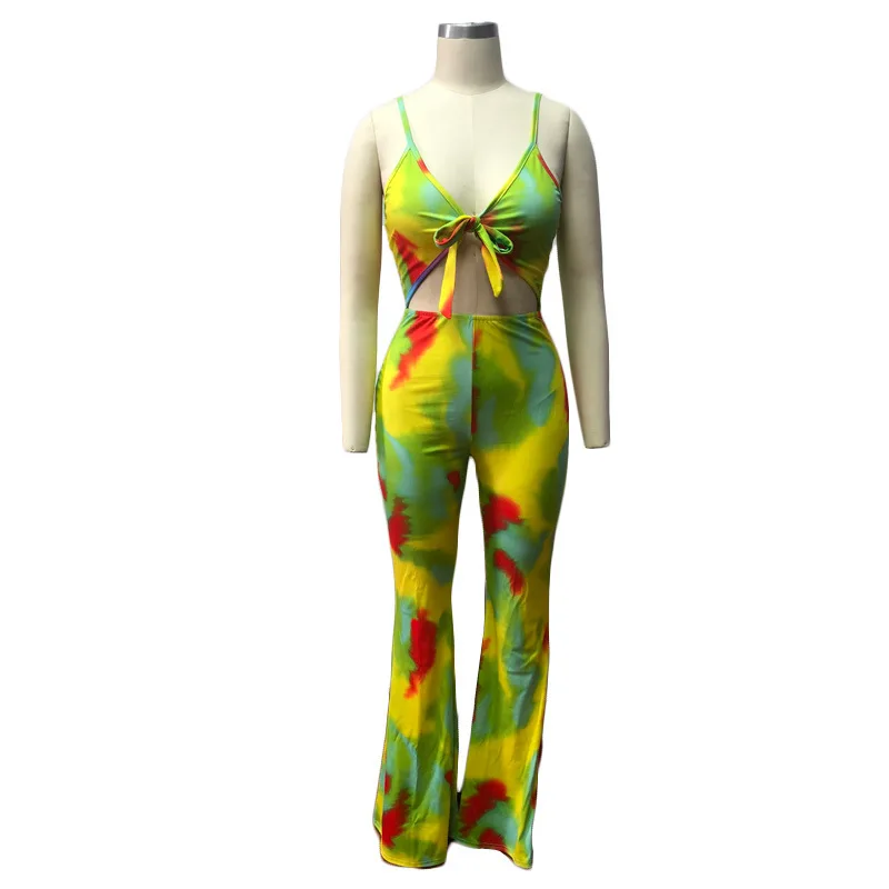 Sexy summer colorful sexy sleeveless women jumpsuit