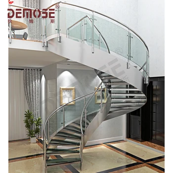 Prefab Interior Stainless Steel Round Stairs With Gl Tread Prefab Interior Stainless Steel Round Stairs With Gl Tread