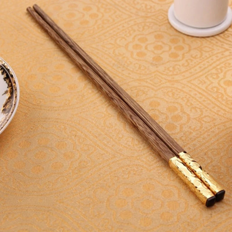 

High quality Reusable Wooden Chopstick Wood Natural, Silver/gold