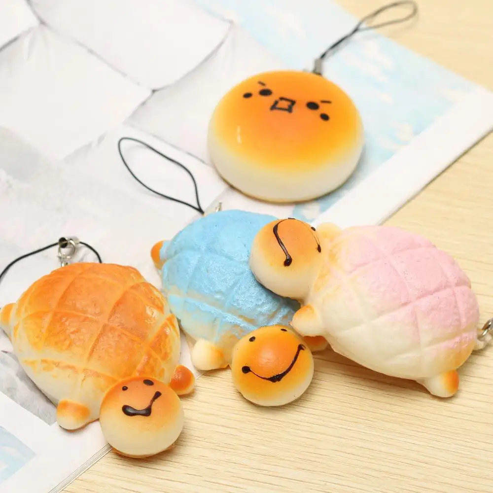 Wholesale Soft Mini Slow Rising Buns Bread Banana Cake Emoji Panda Food Squishy Ball Toys 20 pieces