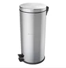 2018 Best-selling Household 30L Satin Stainless Steel Foot Pedal Garbage Trash Can With Lid